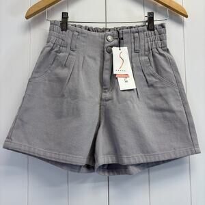 OB‎ Style Women's High-Rise Pleated Preppy Mom Shorts Size S Minimalist Neutral